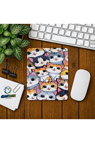 Ghostbastır Design Kedi Yavruları Baskılı Oyuncu Mouse Pad 0128