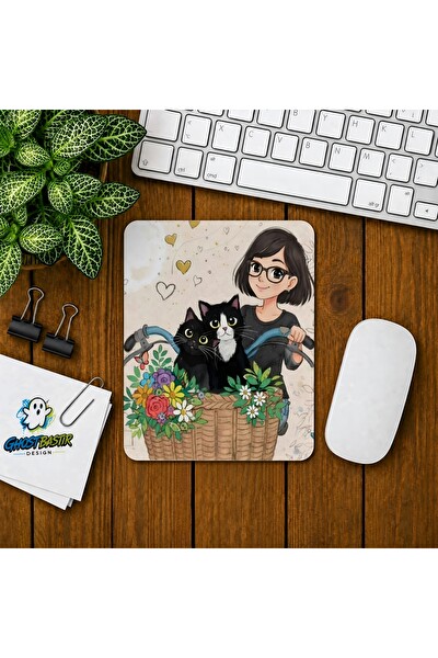 Ghostbastır Design Sepette Kediler Baskılı Oyuncu Mouse Pad 0272