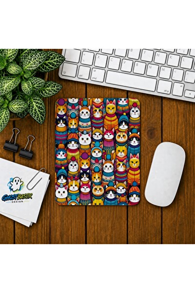 Ghostbastır Design Kediler Baskılı Oyuncu Mouse Pad 0116