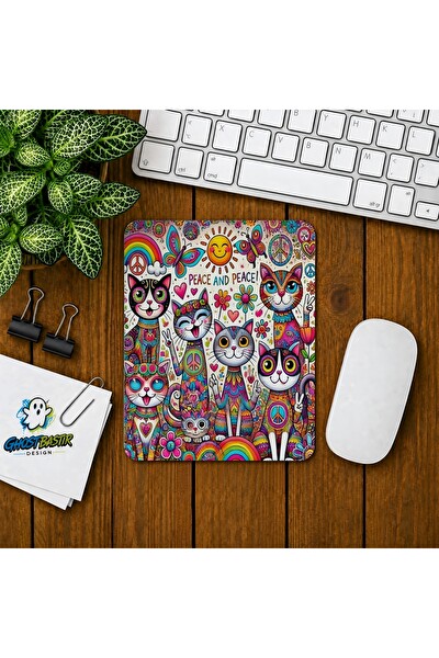 Ghostbastır Design Kediler Baskılı Oyuncu Mouse Pad 0118