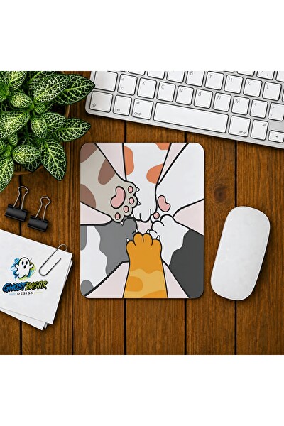 Ghostbastır Design Kanka Kediler Baskılı Oyuncu Mouse Pad 0110