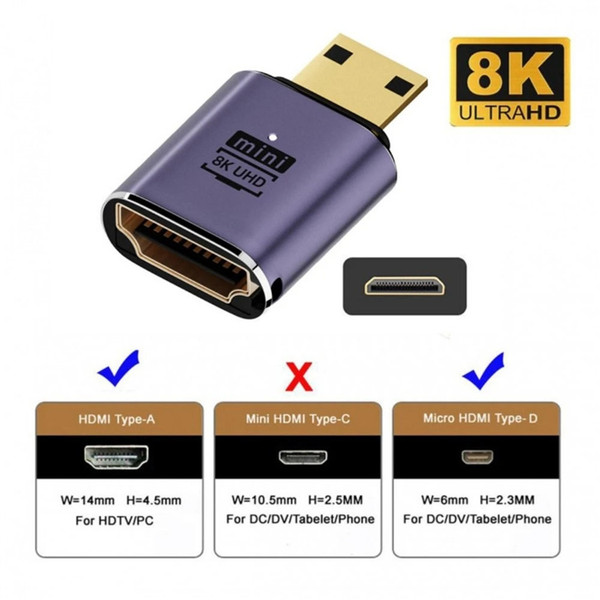 Lunatic 8063 Mini Hdmi UHD 4K 8K Kablosuz HDTV Dönüştürücü Mini HDMI 8K Uzatma Adaptörü
