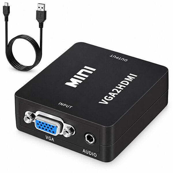 Cosmostech CS-1452 HDMI to VGA Görüntü Dönüştürücü Adaptör Siyah (İthalatçı Garantili)