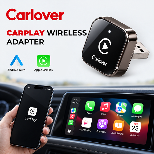 Carlover 2'si 1 Arada Kablosuz CarPlay ve Android Auto Dönüştürücü Adaptör