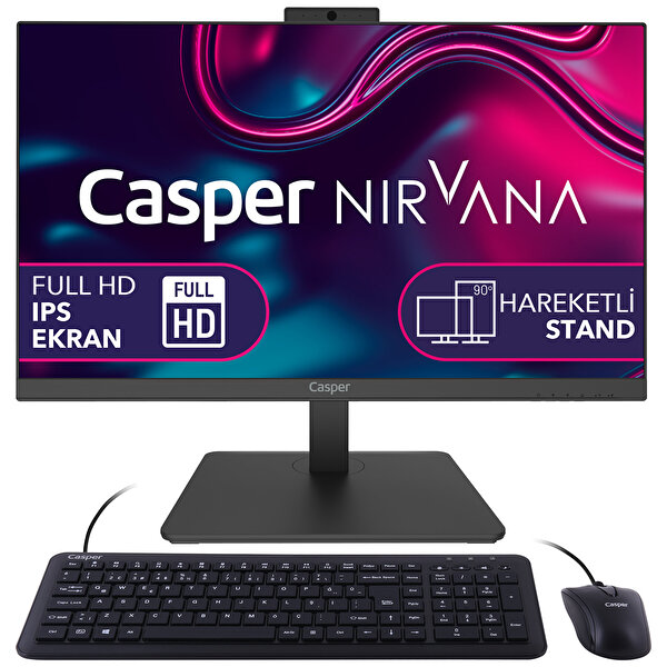 Casper Casper Nirvana A60.1215-8V00X-V Intel Core i3-1215U 23.8" 8 GB RAM 500 GB NVMe SSD GEN4 FreeDOS All In One Bilgisayar