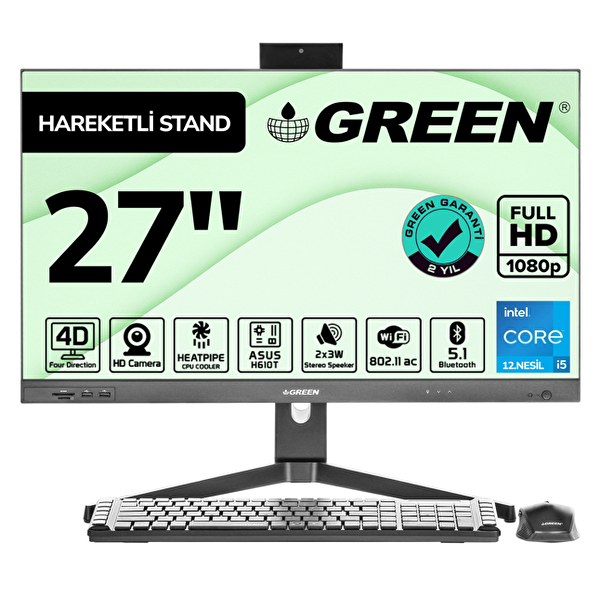 Green GT27 Intel i5 12400 İşlemci 27