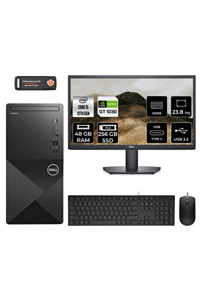 Vostro 3030 N6004VDT3030MTUMNT1326 i5-12400 23.8" 48 GB RAM 256 GB SSD FHD FreeDOS Masaüstü Bilgisayar - PER4 USB Bellek
