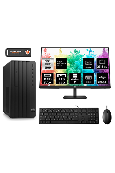 Pro Tower 290 G9 8T2X1ESMNT1403 i7-13700 23.8" 8 GB RAM 1 TB SSD FHD W11 Pro Masaüstü Bilgisayar - PER4 USB Bellek