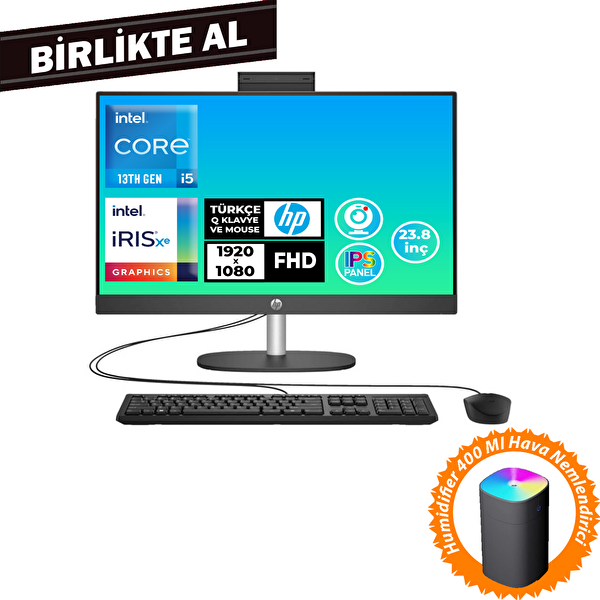 ProOne 240 G10 i5-1334U 16 GB RAM 512 GB SSD 23.8" FHD FreeDOS All In OneBilgisayar -Hava Nemlendirici B70VFAT 040