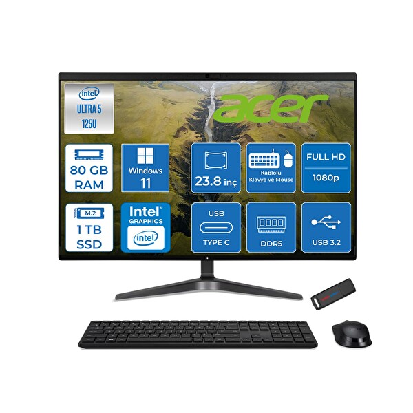 Acer Veriton VZ2524G DQR2REM001P33 Ultra 125U 23.8