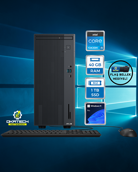 Asus ExpertCenter P500 P500MV i5-13420H 40 GB RAM 1 TB SSD UHD Graphics W11 Pro Masaüstü Bilgisayar