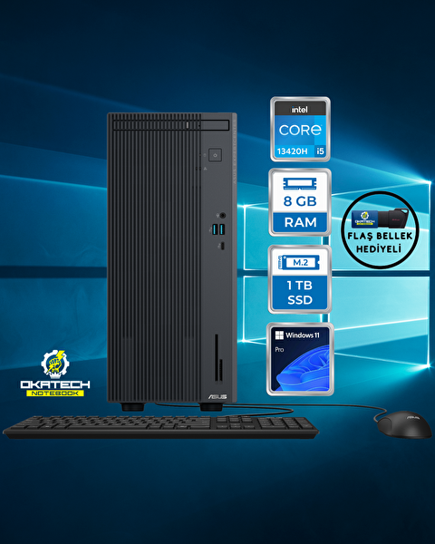 Asus ExpertCenter P500 P500MV i5-13420H 8 GB RAM 1 TB SSD UHD Graphics W11 Pro Masaüstü Bilgisayar