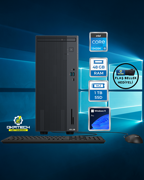 Asus ExpertCenter P500 P500MV i5-13420H 48 GB RAM 1 TB SSD UHD Graphics W11 Pro Masaüstü Bilgisayar