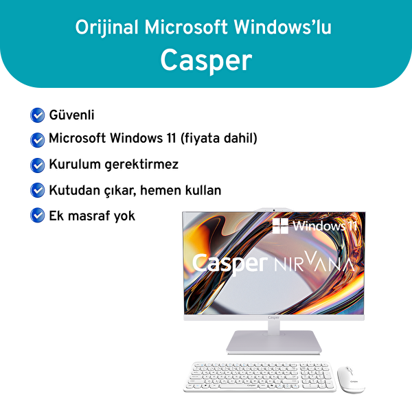 Casper Nirvana A80.1342-AV00A-V-B Intel Core i5-13420H 12GB RAM 500GB NVME SSD W11H