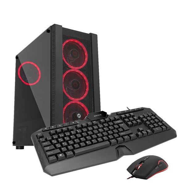 Seclife GM-5666 Ryzen 5 5500 16 GB RAM 500 GB SSD 8GBVGA RTX5050 500W FreeDOS Masaüstü Bilgisayar-Seclife Gaming Klavye-Mouse Set
