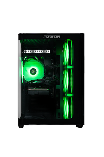 Monster Tulpar TD3 V1.2.3 AMD Ryzen 5 8400F A620A Anakart 16GB 1TB Rx 7600 Freedos Masaüstü Oyun Bilgisayarı - Siyah