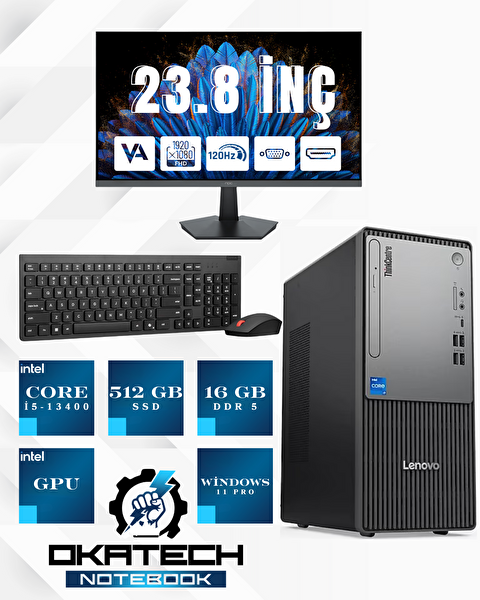 Lenovo Thinkcentre NEO 50T G5 12UB000BTR Core i5 13400-16 GB DDR5 RAM-512 GB W11Pro- 23.8