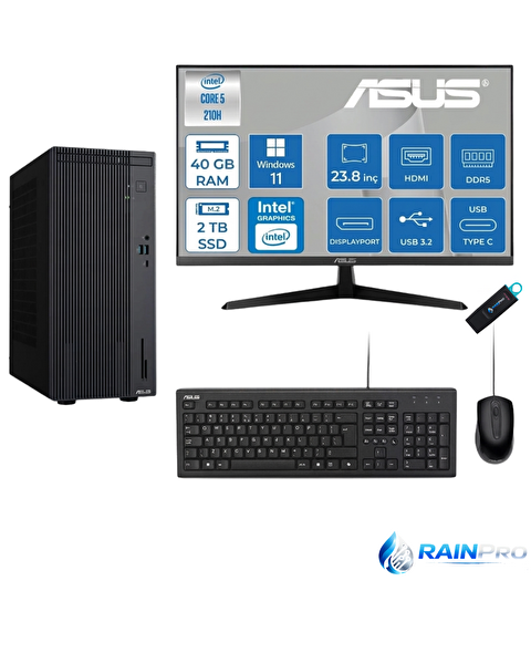 Asus Expertcenter P500MV Core 5-210H 40 GB RAM DDR5 2 TB SSD W11Pro Bilgisayar - Asus 23.8