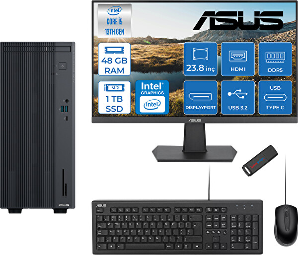 Asus Expertcenter P500MV I5-13420H 48 GB 1 TB SSD FreeDOS 100Hz 23.8 IPS Mon. Minitower WB5136216512B0DF18 - Zetta USB