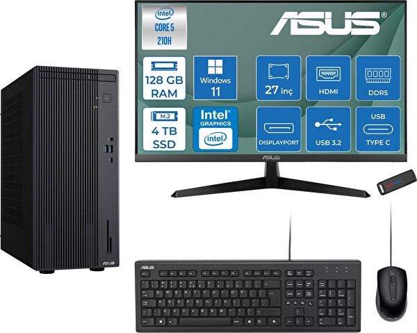 Asus Expertcenter P500MV Intel Core Ultra 5 210H 128 GB RAM 4 TB SSD 27