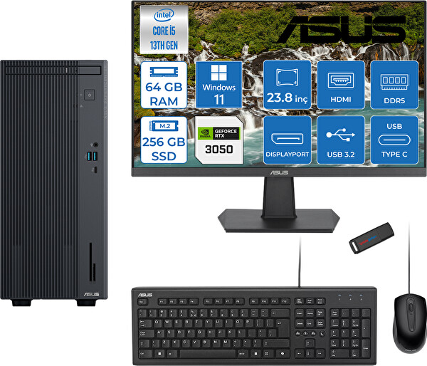 Asus Expertcenter P500MV I5-13420H 64 GB 256 GB SSD W11Pro 6 GB RTX3050 23.8