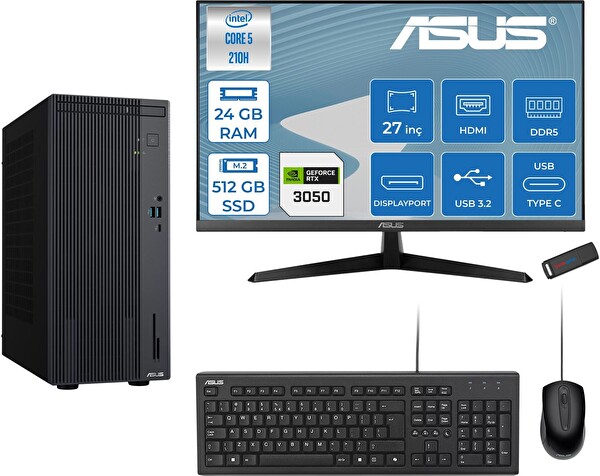 Asus Expertcenter P500MV Ultra 5 210H 24 GB 512 GB SSD 27