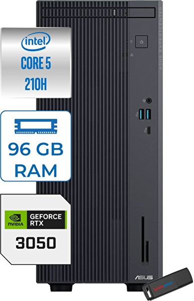 Asus Expertcenter P500MV Ultra 5 210H 4.8ghz Aı 96 GB 256 GB SSD 6 GB RTX3050 W11Pro C52108512B0D23P31 - Zetta USB