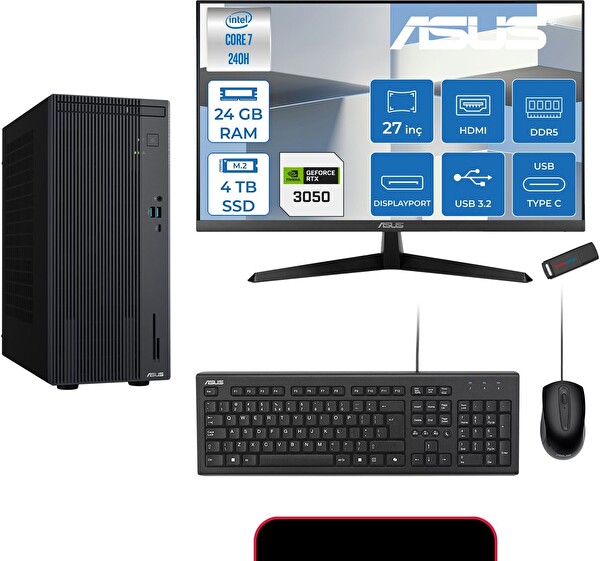 Asus Expertcenter P500MV Ultra 7 240H 5.2ghz Aı 24 GB 4 TB SSD 27