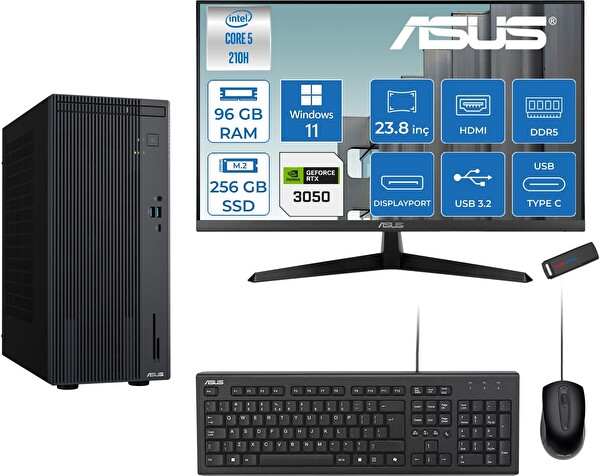 Asus Expertcenter P500MV Ultra 5 210H 96 GB 256 GB SSD 23.8