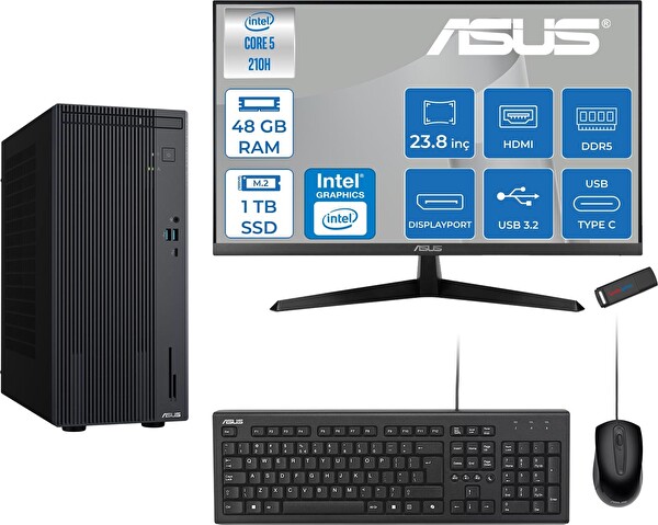 Asus Expertcenter P500MV Intel Core Ultra 5 210H 48 GB RAM 1 TB SSD 23.8