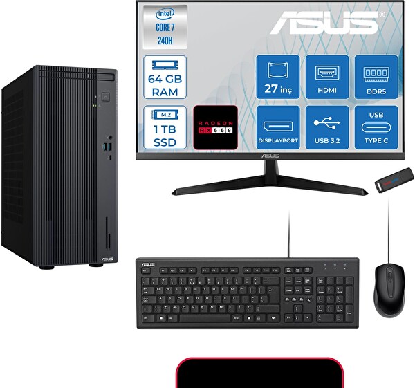 Asus Expertcenter P500MV Ultra 7 240H 5.2ghz Aı 64 GB 1 TB SSD 27