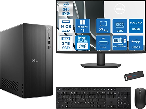 Dell Tower ECT1250 Core i7-14700 16 GB RAM 2 TB SSD 770 W11Pro - 27