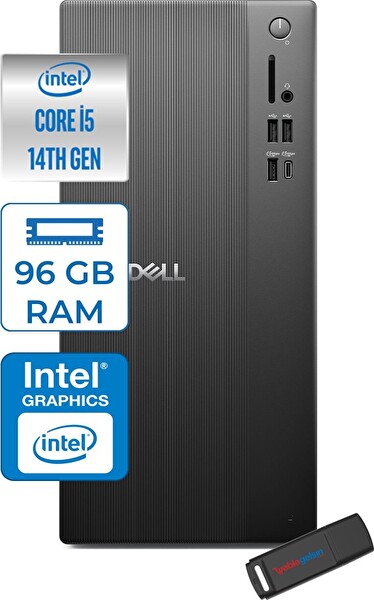 Dell Tower ECT1250 Intel Core I5 14400 96 GB 4 TB SSD UHD Graphics 730 FreeDOS Kurumsal ECT125014F32 - Zetta USB
