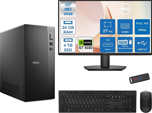 Dell Tower ECT1250 i7-14700 24 GB 4 TB SSD 4 GB GT1030 FreeDOS - 27