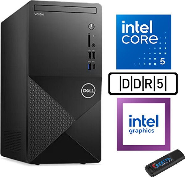 Dell Vostro 3030 mt Core I5 12400 32 GB RAM 2 TB SSD W11 Pro Intel UHD Graphics 730 N3030I5EMEAP19 + Zetta USB Bellek