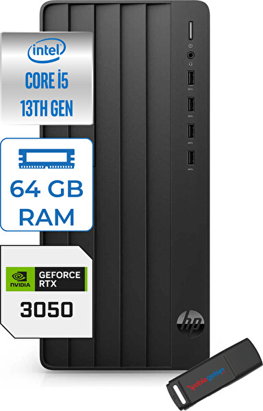 HP 290 Pro G9 Intel I5-13400 64 GB RAM 1 TB SSD 6 GB RTX3050 W11 Home RTB6JD6ESH23 - Zetta USB Bellek