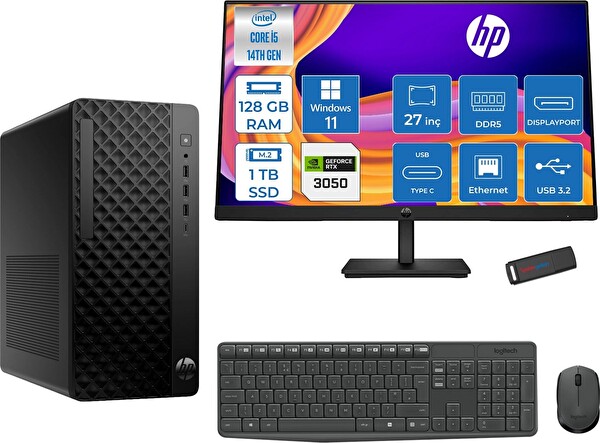 HP Prodesk 2 Tower G1I Intel I5 14500 128 GB 1 TB SSD 6 GB RTX3050 W11Pro - 27