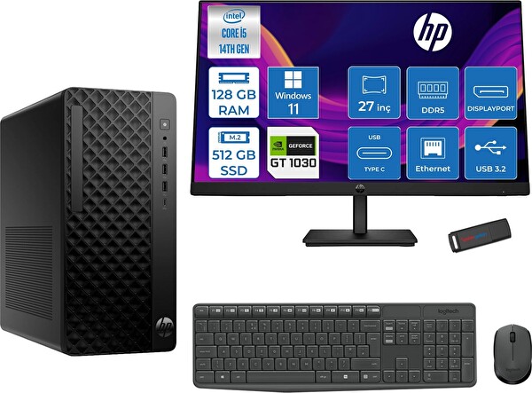 HP Prodesk 2 Tower G1I Intel I5 14500 128 GB 512 GB SSD 4 GB GT1030 W11Pro - 27
