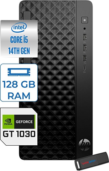 HP Prodesk 2 Tower G1I Intel I5 14500 128 GB 512 GB SSD 4 GB GT1030 W11Pro Mini Tower B6YE4ET21P37 - Zetta USB Bellek