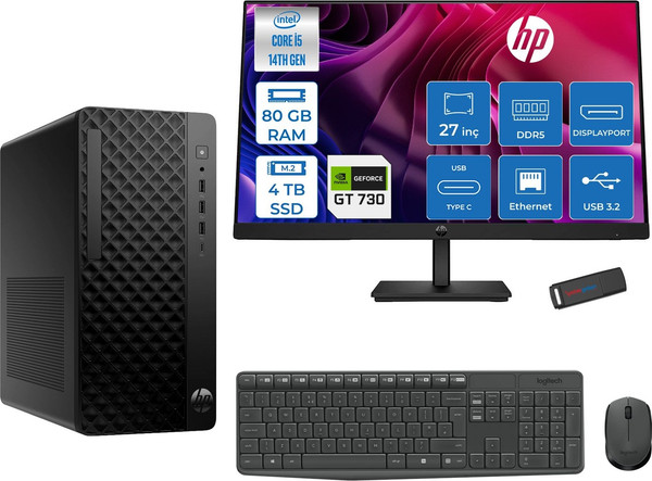 HP Prodesk 2 Tower G1I Intel I5 14500 80 GB 4 TB SSD 4 GB-GT730 FreeDOS - 27