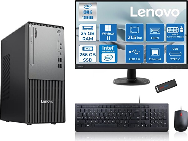 Lenovo Thinkcentre Neo 50T G5 I5 14400 24 GB 256 GB SSD 21.5