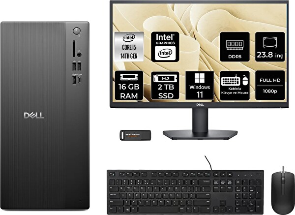 Dell Tower ECT1250 i5 14400 16 GB 2 TB SSD 23.8
