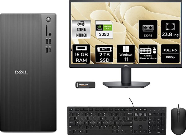 Dell Tower ECT1250 i5 14400 16 GB 2 TB SSD RTX3050 - 6 GB 23.8