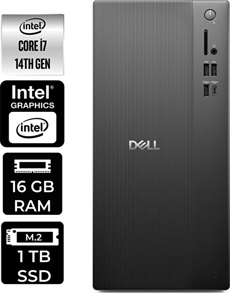 Dell Tower ECT1250 i7 14700 16 GB 1 TB SSD W11H Masaüstü PC - PER4 Bellek RPLSR007UP322