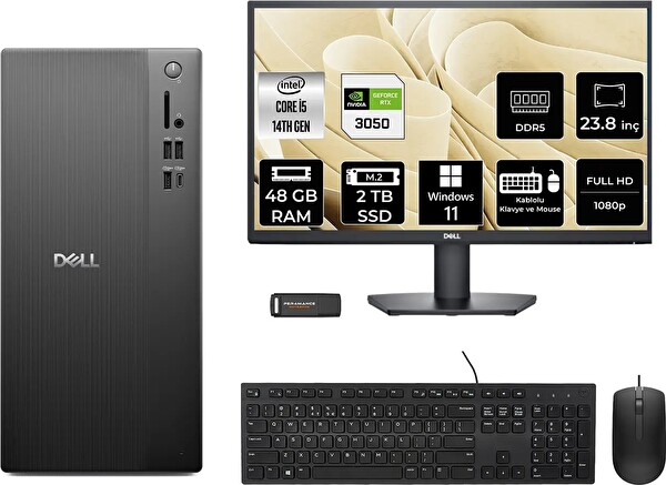 Dell Tower ECT1250 i5 14400 48 GB 2 TB SSD RTX3050 - 6 GB 23.8
