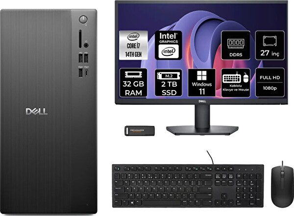 Dell Tower ECT1250 i7 14700 32 GB 2 TB SSD 27