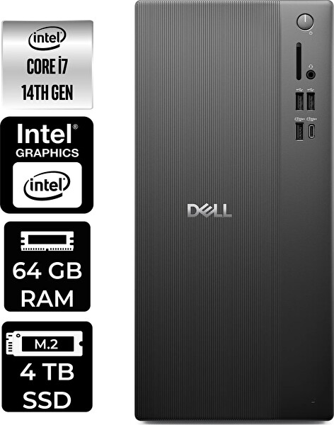 Dell Tower ECT1250 i7 14700 64 GB 4 TB SSD W11P Masaüstü PC - PER4 Bellek RPLSR007UP356