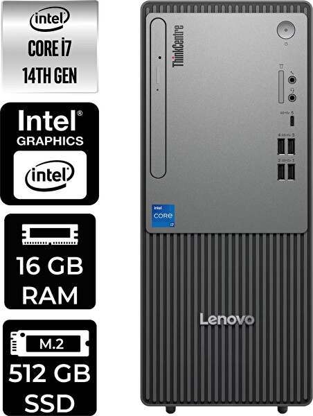 Lenovo TC Neo 50T Gen 5 i7 14700 16 GB 512 GB SSD W11P Masaüstü PC - PER4 Bellek 12UAS0GL00P341