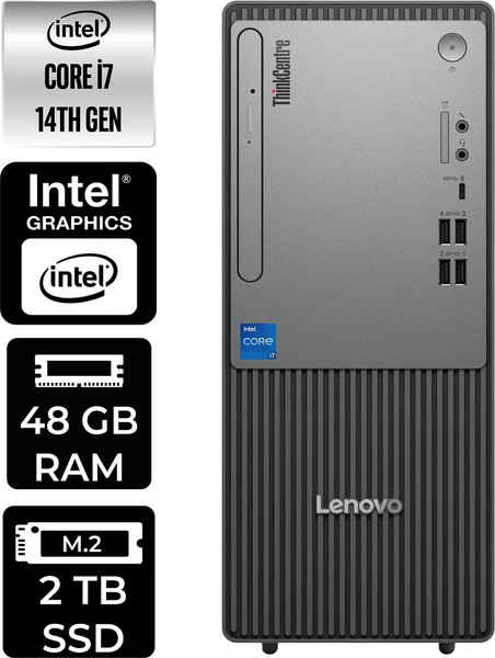 Lenovo TC Neo 50T Gen 5 i7 14700 48 GB 2 TB SSD W11H Masaüstü PC - PER4 Bellek 12UAS0GL00P331