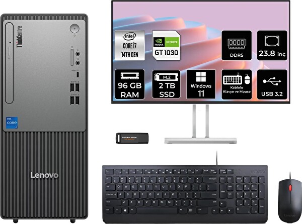 Lenovo TC Neo 50T Gen 5 i7 14700 96 GB 2 TB SSD GT1030 - 4 GB 23.8